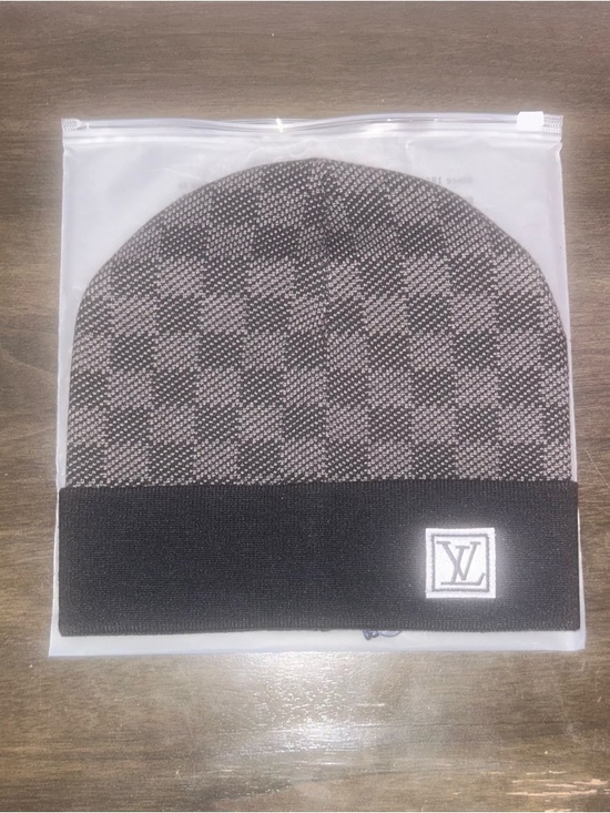 Louis Vuitton Other - Louis Vuitton Men's Check Pattern Knit Beanie Hat Black Gray Designer